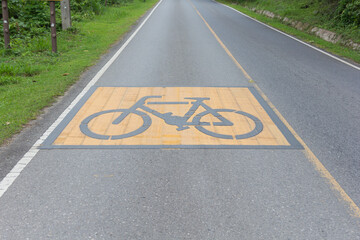 Fototapeta premium bicycle sign path on the road