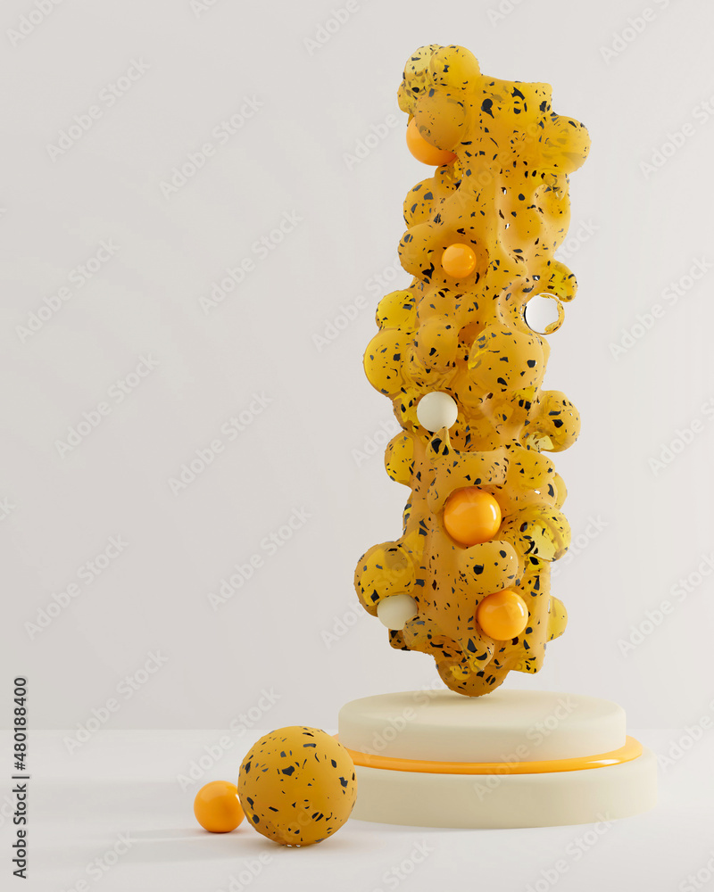 Poster 3d rendering platform studio display scene studio background with podium. abstract shape presentatio
