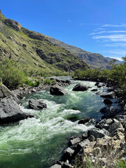 Stormy river Chulyshman in Chulyshman valley, Altai, Russia