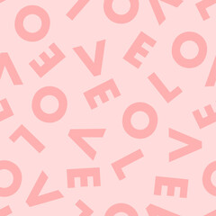 valentine's day background. LOVE letters seamless pattern.Texture for fabric, wrapping, wallpaper