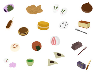 和菓子の壁紙イラストアイコンセット
