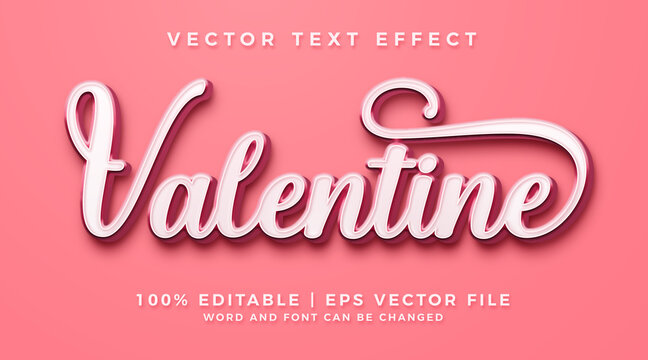 Valentine editable text effect template
