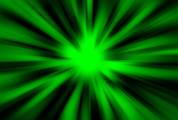 Obraz premium Illustration, Green glowing light beam background.