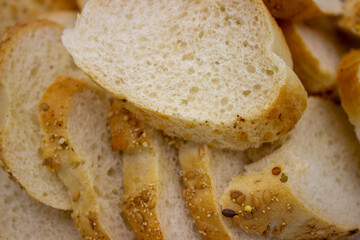 Background of sliced bread pieces