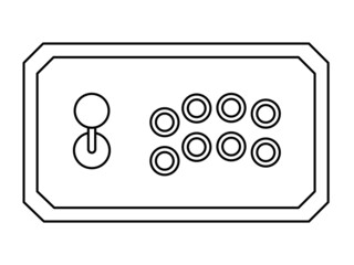 アーケードコントローラー イラスト 線画 アイコン