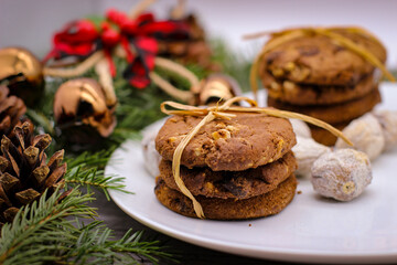 Christmas motifs. Delicious cookies for Santa.