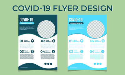 covid-19 Flyers design template vector shape in A4 layout