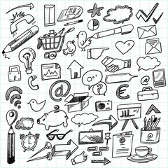 Hand draw technology sketch icon doodle set design