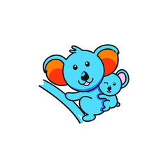 panda with baby cartoon 