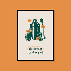 Minimalist hand drawn food poster for wall art collection