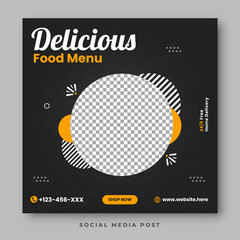 Food menu social media promotion template