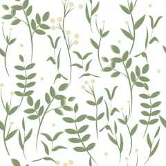 Papier Peint Lavable Blanc motif floral sans soudure