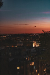 Fototapeta na wymiar view of the city on a sunset