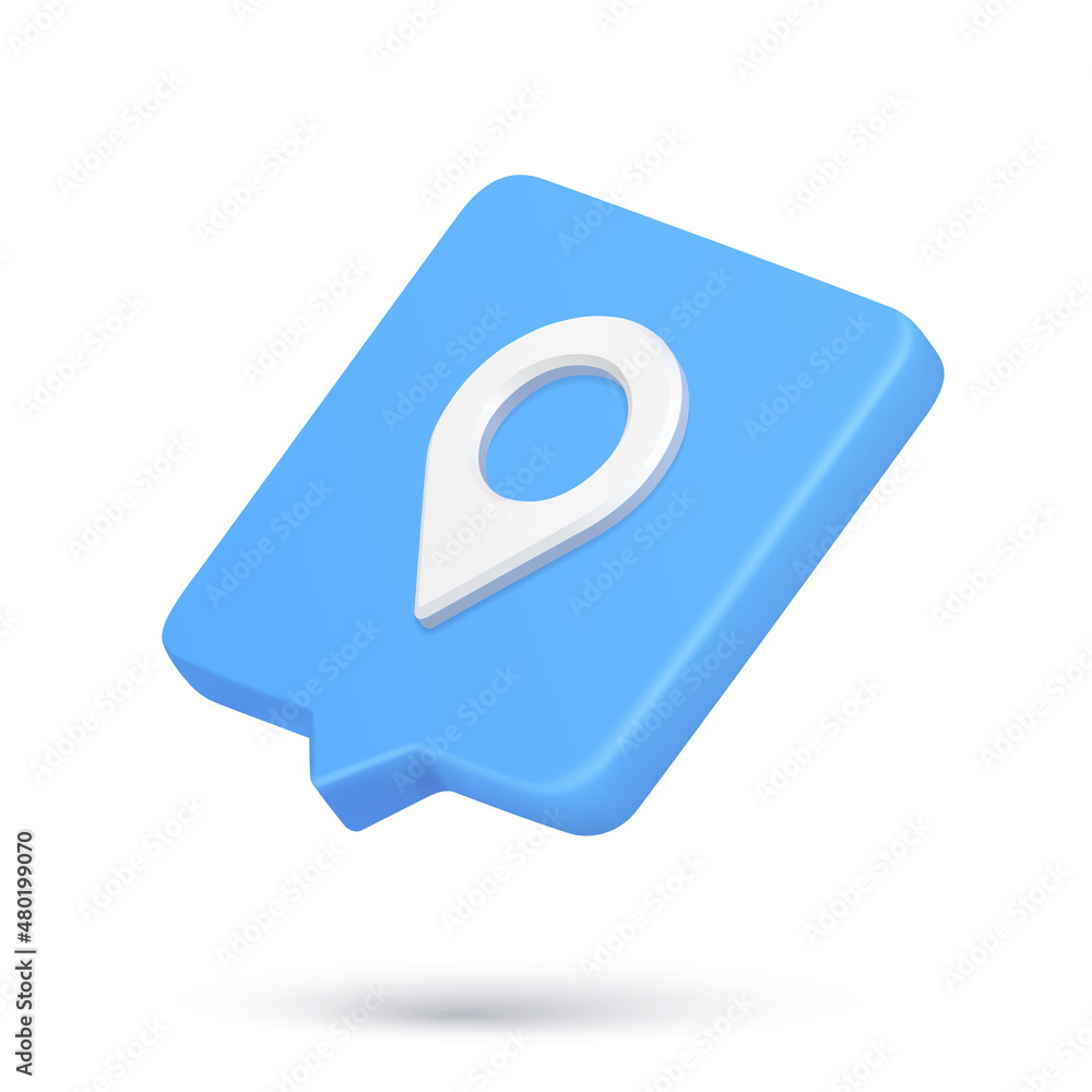 Poster Realistic quick tips map pin GPS location pointer find position 3d icon cyberspace notification