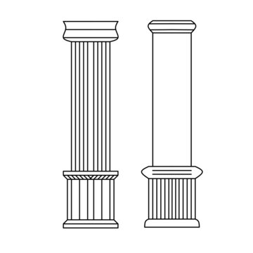 pillar illustration in black and white color is good for icon