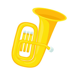 Tuba Sign Emoji Icon Illustration. Music Instrument Vector Symbol Emoticon Design Clip Art Sign Comic Style.