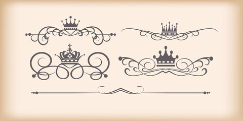 set of vintage elements