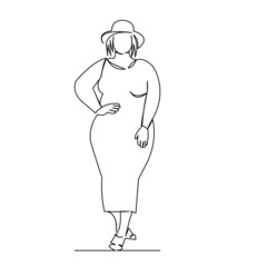 fat girl in fashionable hat