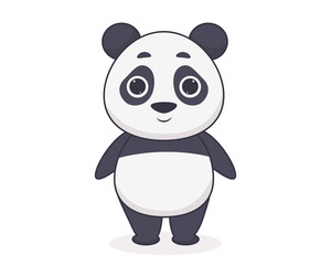 Obraz na płótnie Canvas Cute panda vector illustration. Animals in cartoon style. Funny bear. Isolated on white background. 
