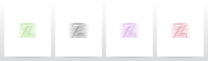 Contour Lines On Letter Logo Design Z