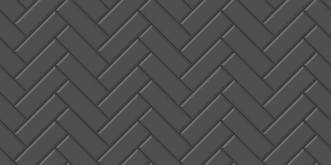 Grey  floor herringbone seamless geometric pattern tile. Vector flat illustration of flooring parquet design diagonal texture. Design for background, wallpaper, wrapping