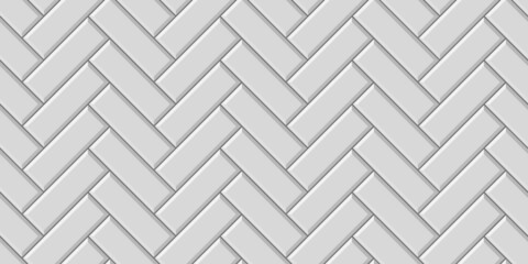 Wooden floor herringbone seamless geometric pattern tile. Vector flat illustration of white tile seamless pattern backdrop diagonal texture. Design for background, wallpaper, wrapping