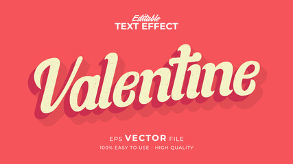 Editable text style effect - valentine text in style theme