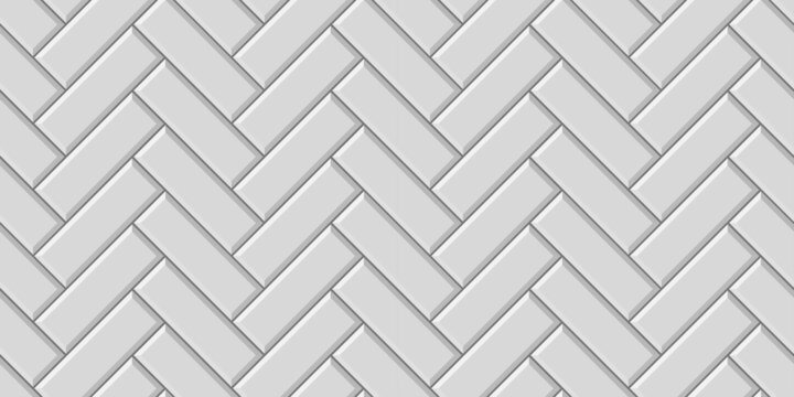 Wooden floor herringbone seamless geometric pattern tile. Vector flat illustration of white tile seamless pattern backdrop diagonal texture. Design for background, wallpaper, wrapping