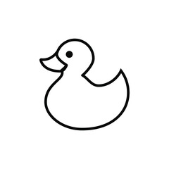 Duck toy outline flat design vector. Rubber duck outline icon