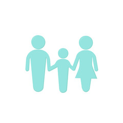 Family icon design light blue color isolated