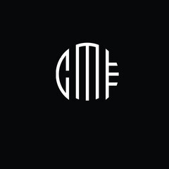 Title: Title; CME Letter logo design with a circular shape vector in illustration.