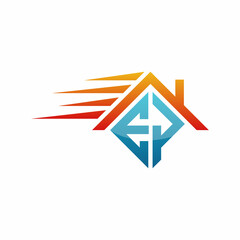 Logo design of P EP PE in vector for construction, home, real estate, building, property. Minimal awesome trendy professional logo design template