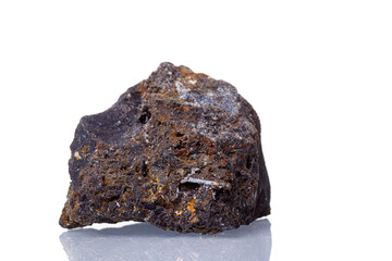 macro mineral stone Ilmenite on a white background