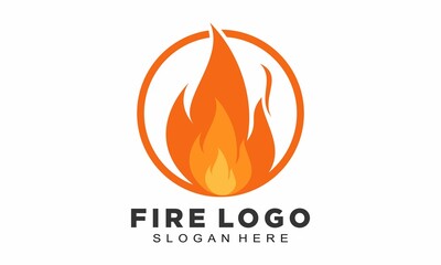 Elegant hot fire vector logo