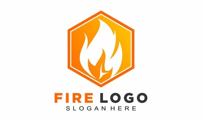 Polygon fire symbol logo design