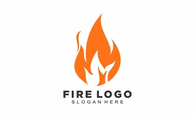 Red fire illustration vector logo