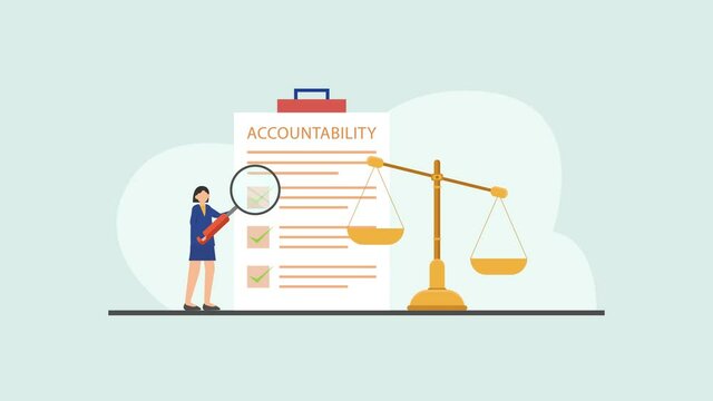 Businesswoman checking accountability data