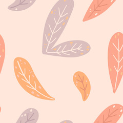 Illustration of a seamless pattern with a floral motif. Sophisticated pleasant colors. Universal application.
