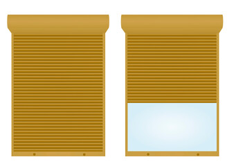 Brown  roller shutters. vector illustration