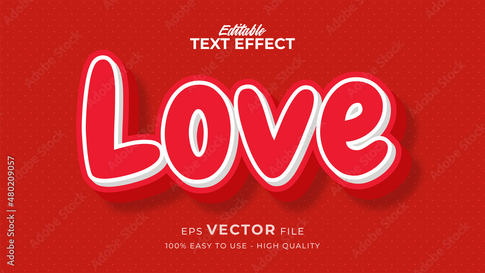 Poster editable text style effect - valentine text in style theme