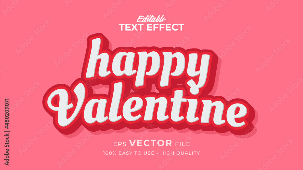 Poster editable text style effect - valentine text in style theme