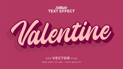 Editable text style effect - valentine text in style theme