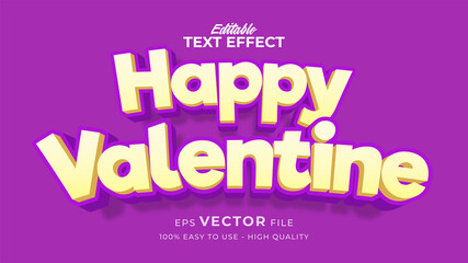 Fototapeta na wymiar Editable text style effect - valentine text in style theme