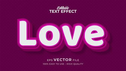 Editable text style effect - valentine text in style theme
