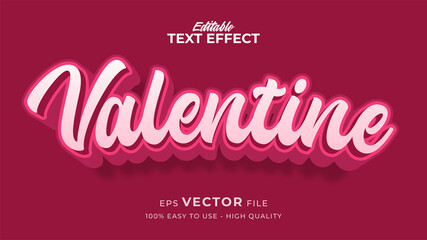 Editable text style effect - valentine text in style theme - obrazy, fototapety, plakaty