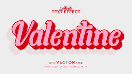 Editable text style effect - valentine text in style theme - obrazy, fototapety, plakaty