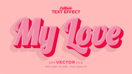 Editable text style effect - valentine text in style theme