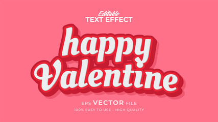 Editable text style effect - valentine text in style theme