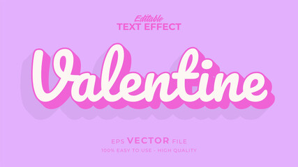 Editable text style effect - valentine text in style theme