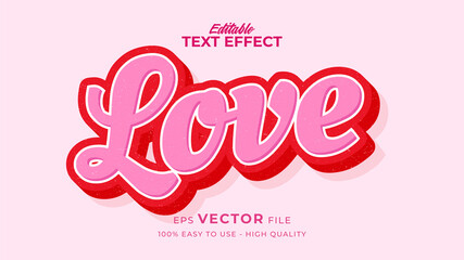 Editable text style effect - valentine text in style theme